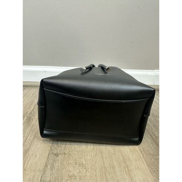 JIMMY CHOO Bon Bon Bucket Black Soft Shiny Smooth Calf Leather Bucket Bag $1750 - Picture 9 of 15